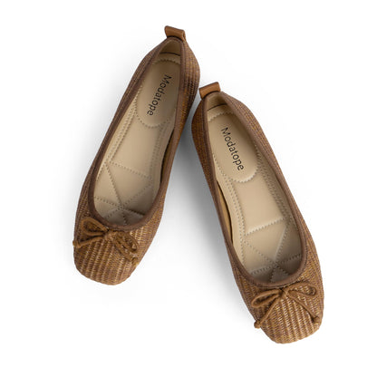 Bow Square Toe Ballet Flats