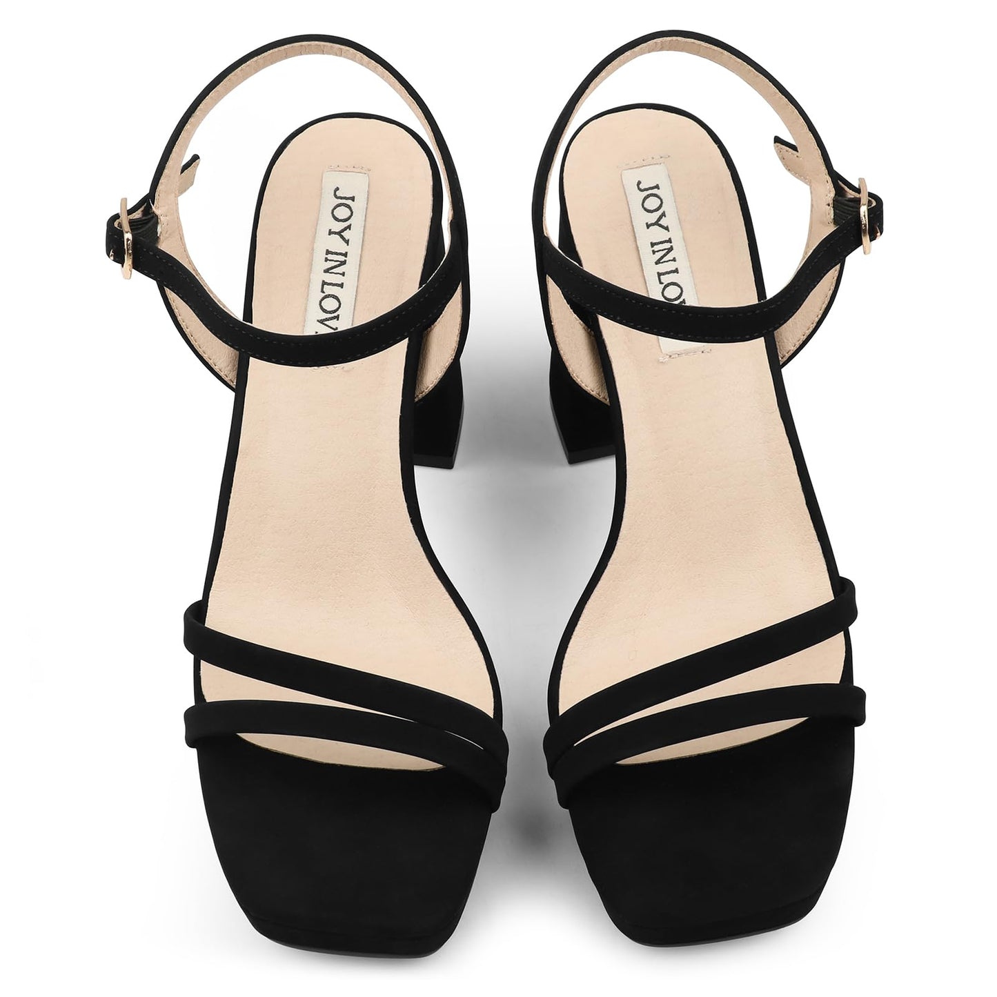 Platform Block Heel Sandals with Ankle Strap