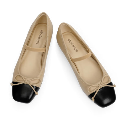 Bow Square Toe Ballet Flats