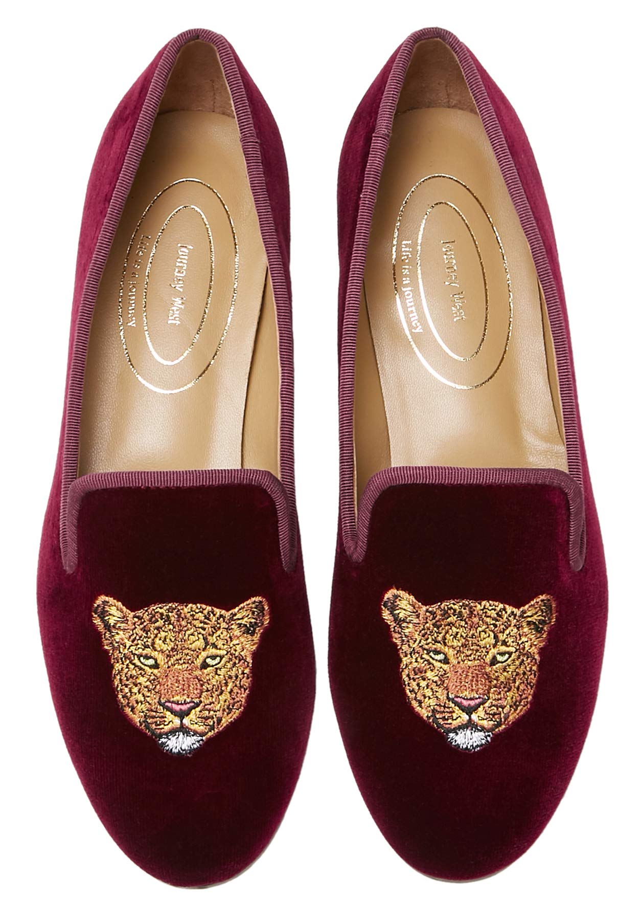 Embroidered Velvet Loafer Flats
