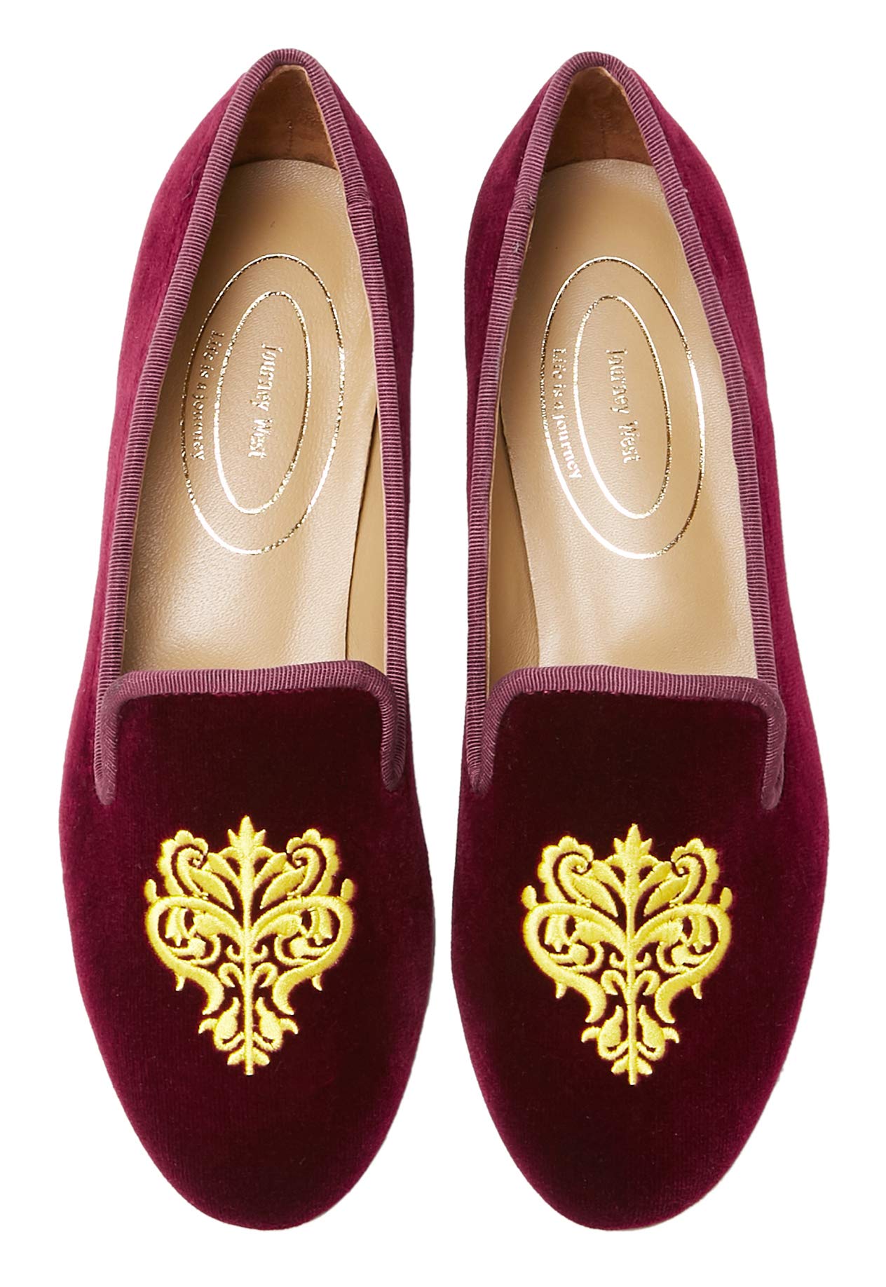 Embroidered Velvet Loafer Flats