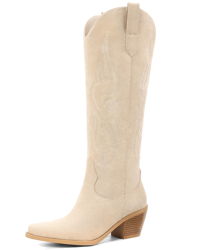 Knee High Cowboy Boots with Chunky Heel Style