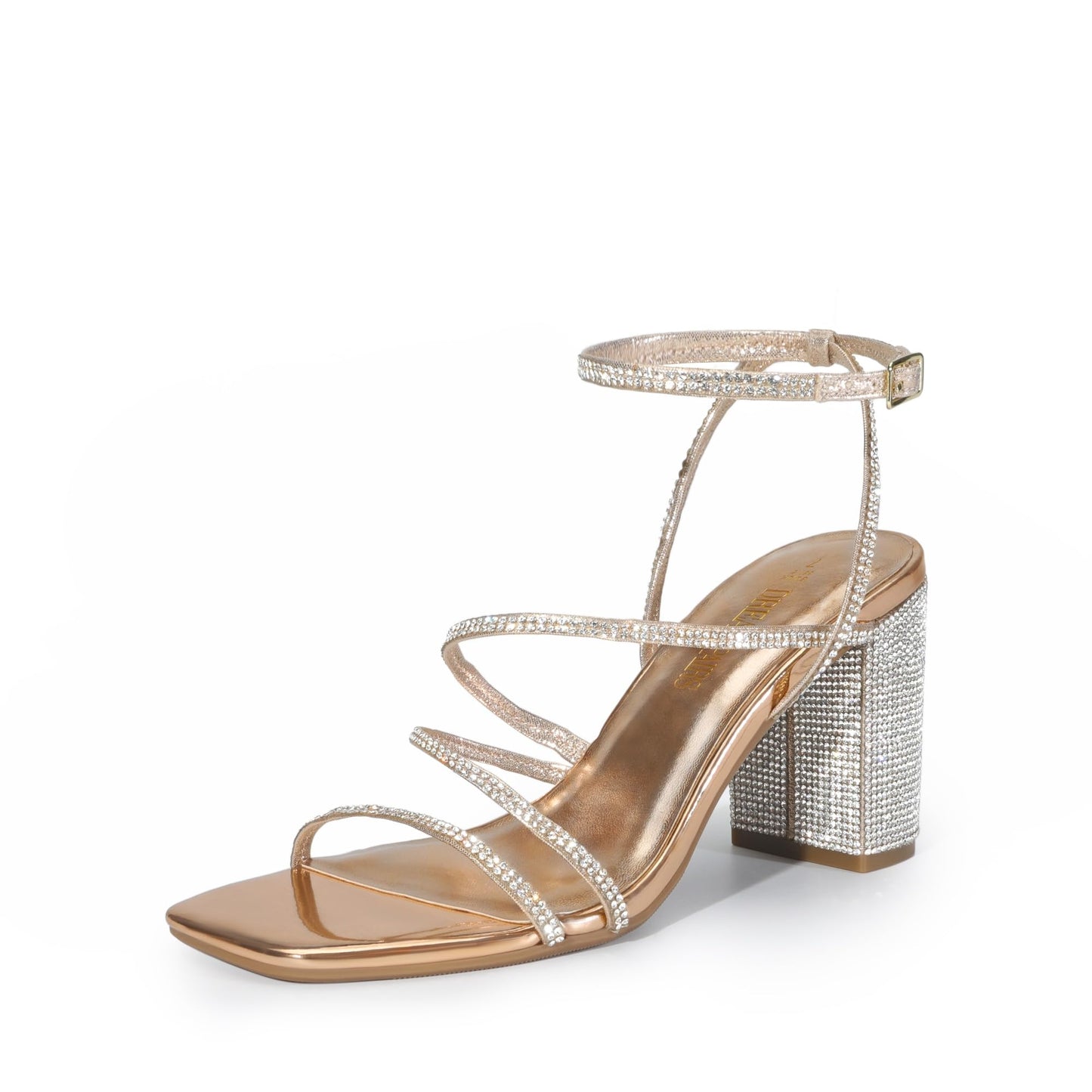 Chunky Strappy Square Toe Heel Sandals for Women