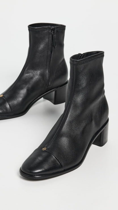 Tory Burch Women's Cap-Toe Heel Ankle Boots