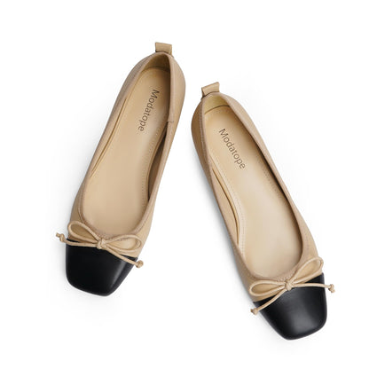 Bow Square Toe Ballet Flats