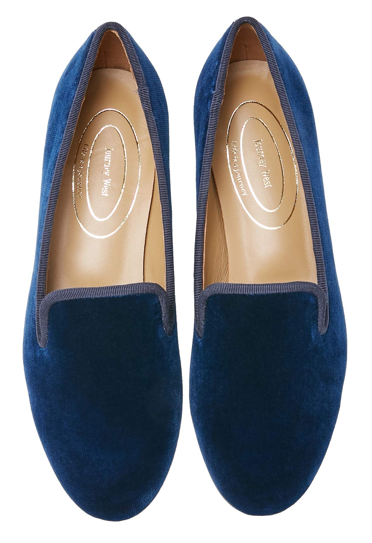 Embroidered Velvet Loafer Flats