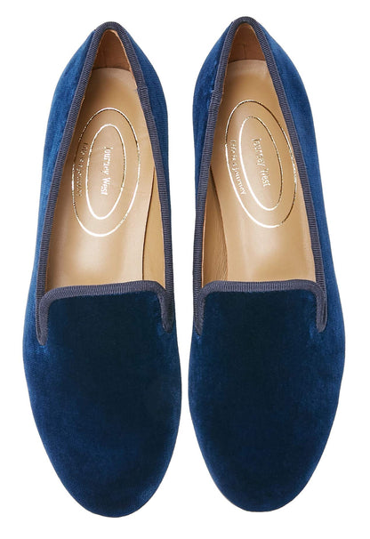 Embroidered Velvet Loafer Flats