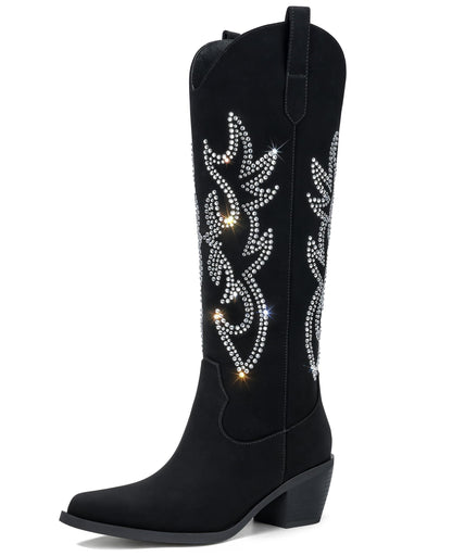 Knee High Cowboy Boots with Chunky Heel Style