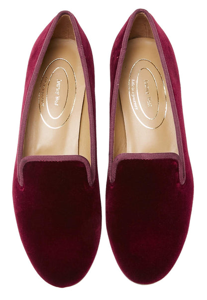 Embroidered Velvet Loafer Flats