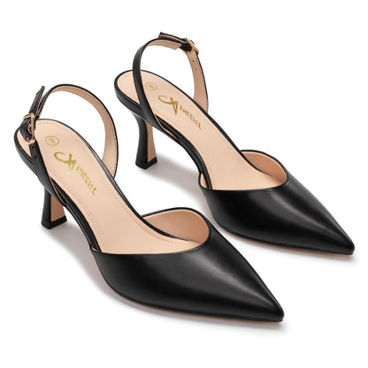 Pointed Toe Slingback Kitten Heels for Women