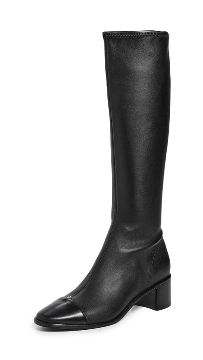 Classic Knee High Boots with Minimal Block Heel