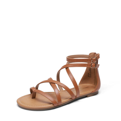 Cross Strappy Gladiator Flat Sandals for Women