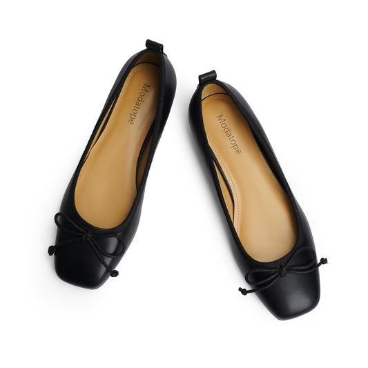 Bow Square Toe Ballet Flats