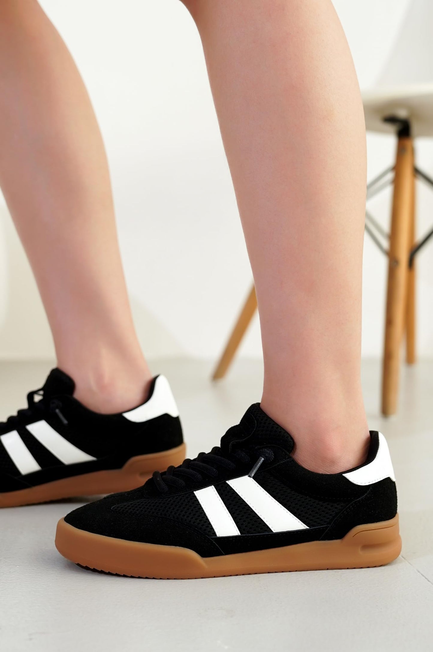 Leather Slip-On Memory Foam Sneakers