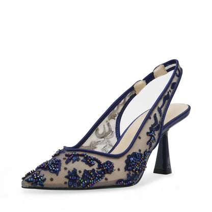 Crystal Bow Evening Heels for Special Occasions