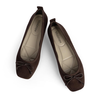 Bow Square Toe Ballet Flats