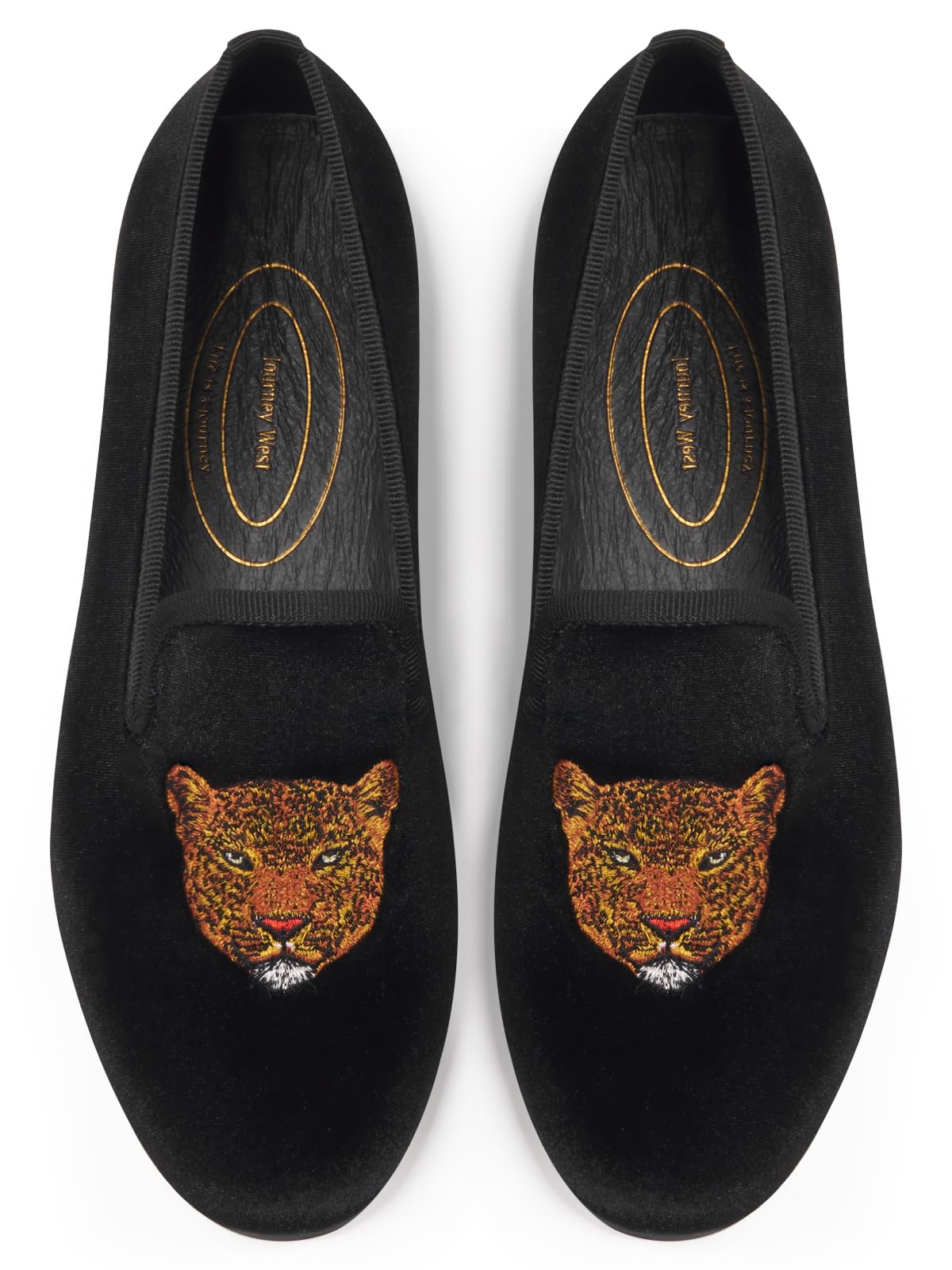 Embroidered Velvet Loafer Flats