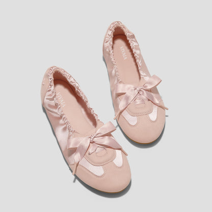 Satin Lace-Up Ballet Sneakers