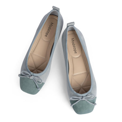 Bow Square Toe Ballet Flats