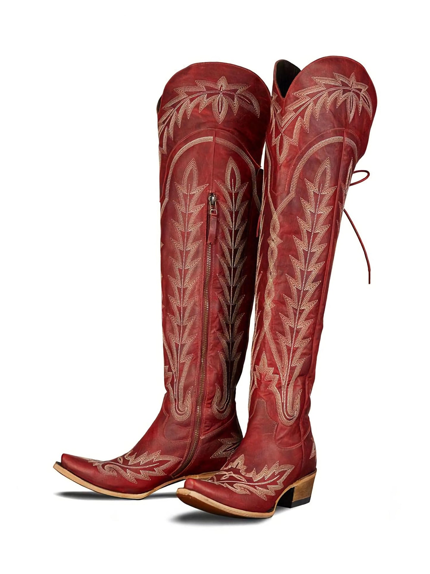 Over-the-Knee Cowboy Boots with Chunky Heel