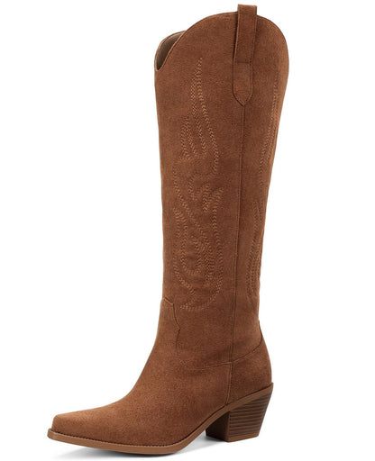Knee High Cowboy Boots with Chunky Heel Style