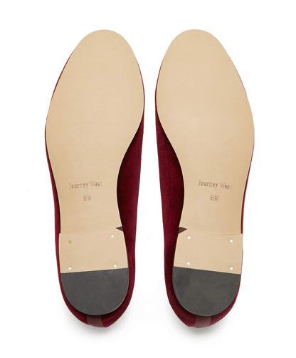 Embroidered Velvet Loafer Flats