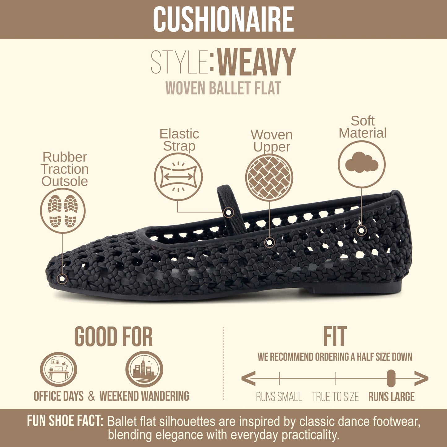 Woven Square Toe Mary Jane Flats