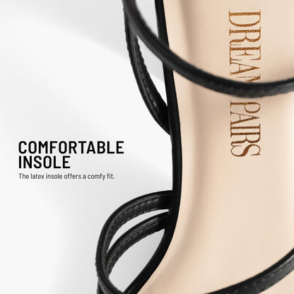 Chunky Strappy Square Toe Heel Sandals for Women