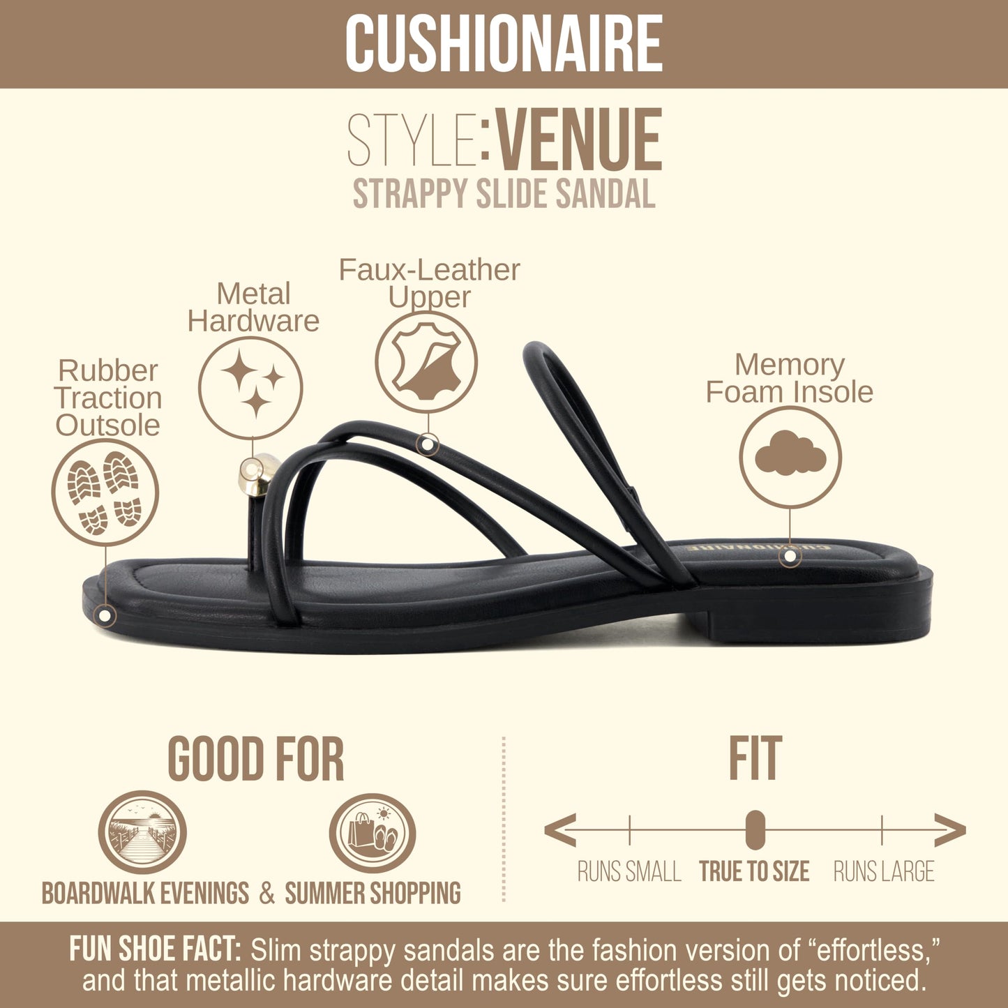 Toe-Loop Slide Sandals with Memory Foam Comfort
