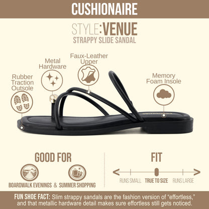 Toe-Loop Slide Sandals with Memory Foam Comfort
