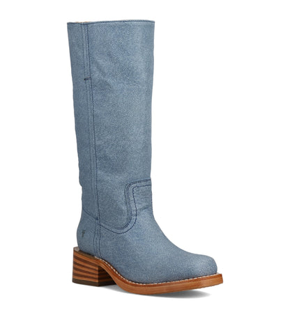 Waterproof Tall Leather Boots with Chunky Heel