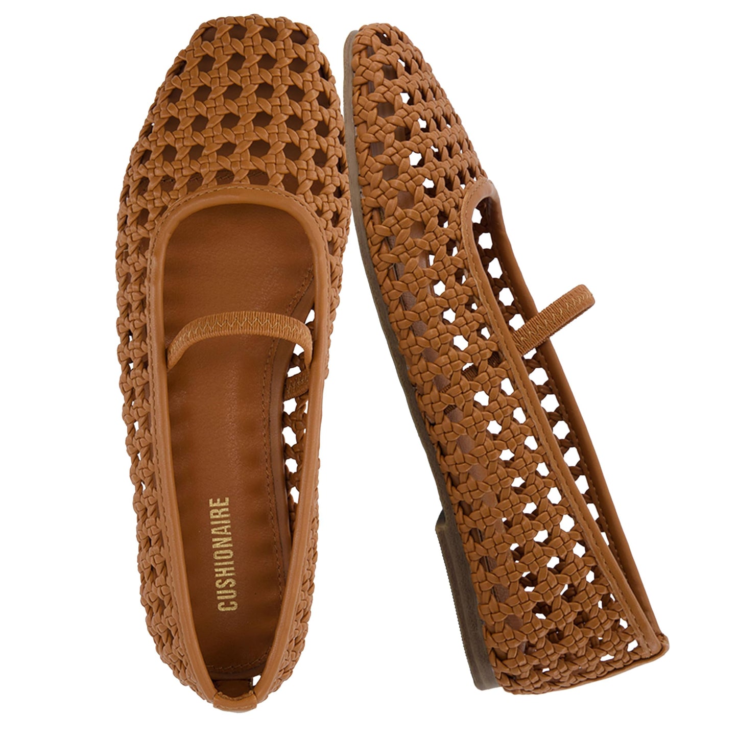 Woven Square Toe Mary Jane Flats
