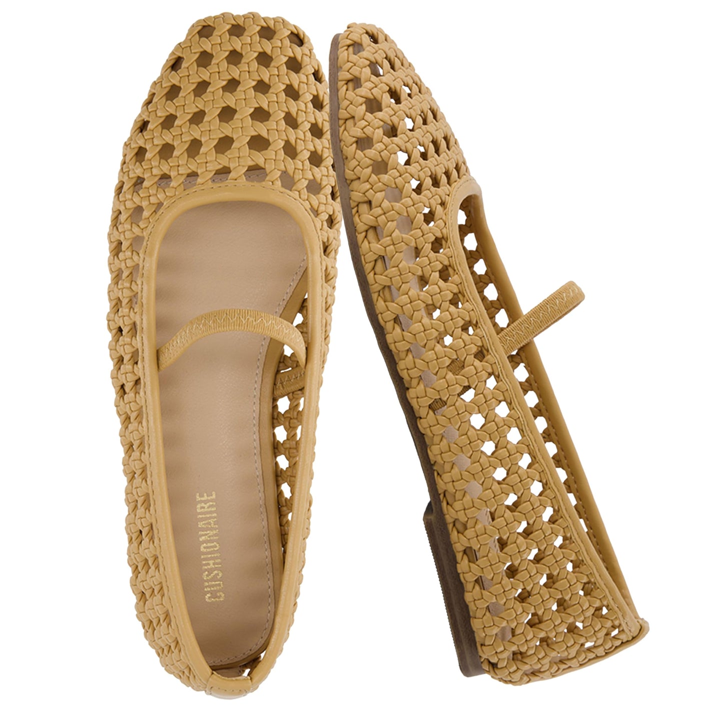 Woven Square Toe Mary Jane Flats