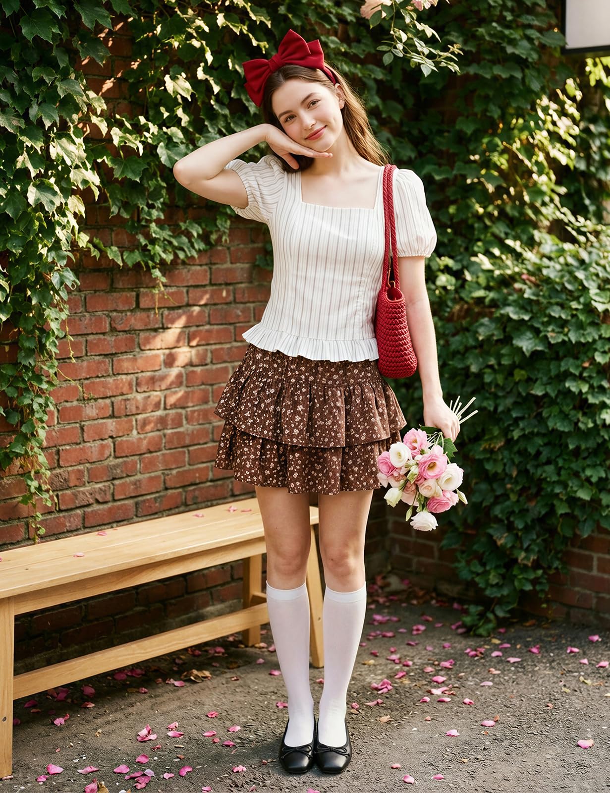 Bow Square Toe Ballet Flats