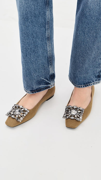Crystal Embellished Ballet Flats