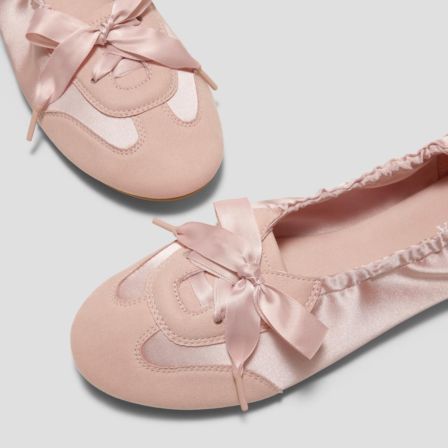 Satin Lace-Up Ballet Sneakers