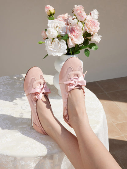 Satin Lace-Up Ballet Sneakers