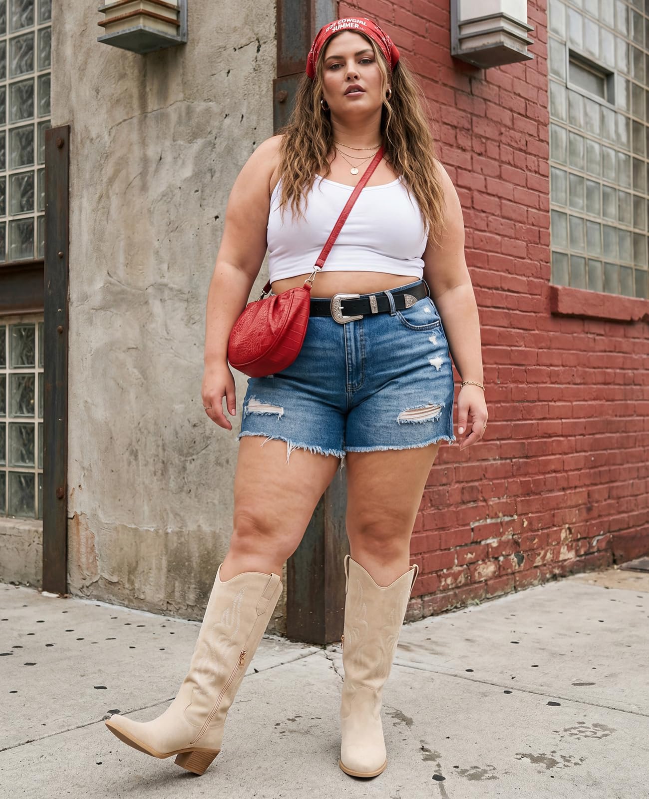 Knee High Cowboy Boots with Chunky Heel Style